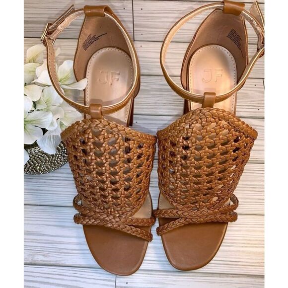 JustFab Lorelai Caged Camel Womens Sandal Heels Size :10 - Picture 4 of 12